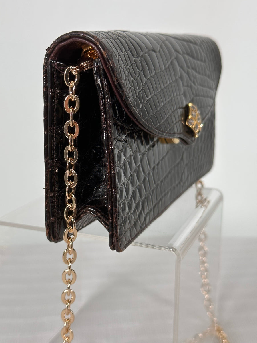 Gucci Crocodile Leather Vintage Top-Handle Bag, 1970s For Sale at 1stDibs