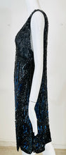 1920s Black & Blue Flame Sequin Flapper Dress