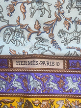 Hermes Chasse en Inde Silk Twill Scarf Designed by Michele Duchene 35" X 35"