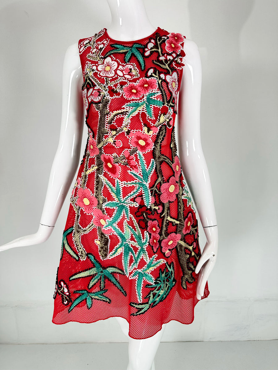 Vivienne Tam Abstract Applique Colourful Mesh Dress XS – Palm