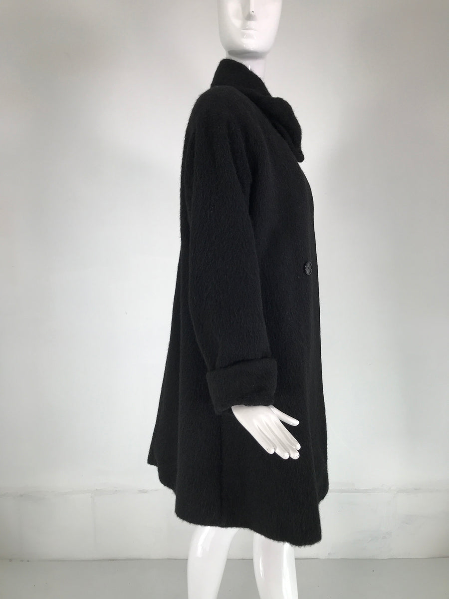 Christian Dior Charcoal Grey Mohair & Wool Winter Coat 1980s ...