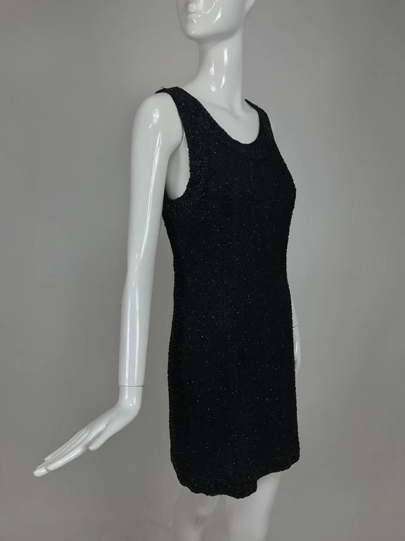 Laurence Kazar black chiffon bugle beaded cocktail dress 1980s – Palm Beach Vintage Laurence Kazar black chiffon bugle beaded cocktail dress 1980s – Palm Beach Vintage