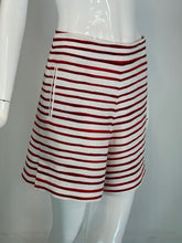 Loro Piana Red & White Horizontal Stripe Linen Full Leg Shorts 42