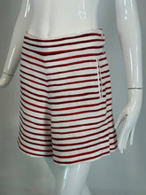 Loro Piana Red & White Horizontal Stripe Linen Full Leg Shorts 42