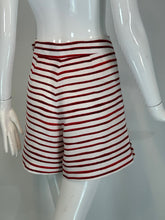 Loro Piana Red & White Horizontal Stripe Linen Full Leg Shorts 42