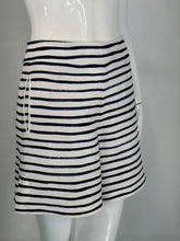 Loro Piana Blue & White Horizontal Stripe Linen Full Leg Shorts 42