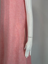 Loro Piana Sleeveless Pink Linen Chambray Button Placket Tent Dress W/ Pockets