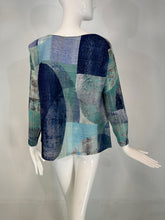 Issey Miyake Pleats Please Blue Grey Modernist Long Sleeve Top 5