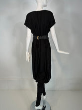 Norma Kamali 1980s Balloon/Leggins Plunge Neck Black Jersey Jumpsuit OSFM