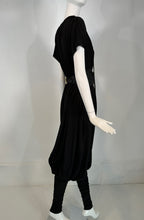 Norma Kamali 1980s Balloon/Leggins Plunge Neck Black Jersey Jumpsuit OSFM