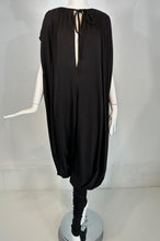 SOLD Norma Kamali 1980s Balloon/Leggins Plunge Neck Black Jersey Jumpsuit OSFM