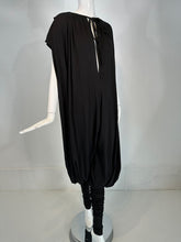 Norma Kamali 1980s Balloon/Leggins Plunge Neck Black Jersey Jumpsuit OSFM