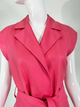 Gianni Versace Couture Pink Silk Twill Cap Sleeve Belted Wrap Jacket 42