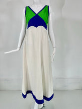 Shannon Rodgers for Jerry Silverman Colour Block Linen Maxi Dress 1970s