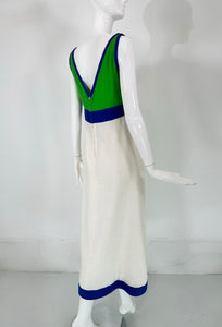 Shannon Rodgers for Jerry Silverman Colour Block Linen Maxi Dress 1970s