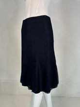 Chanel 2002C Navy Blue Triple Layer Tulle Ruffle Edge Gored Skirt 38