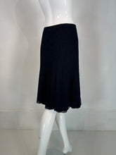 Chanel 2002C Navy Blue Triple Layer Tulle Ruffle Edge Gored Skirt 38