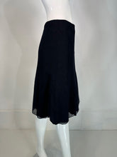 Chanel 2002C Navy Blue Triple Layer Tulle Ruffle Edge Gored Skirt 38