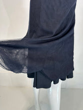 Chanel 2002C Navy Blue Triple Layer Tulle Ruffle Edge Gored Skirt 38