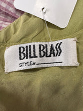 Bill Blass Runway Pink Silk Check Halter Dress with Pansy Border Under Slip 2006
