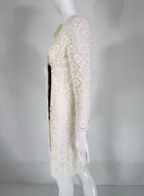 Valentino Off White Lace Princess Seam Black Hook & Eye Wrap Front Dress