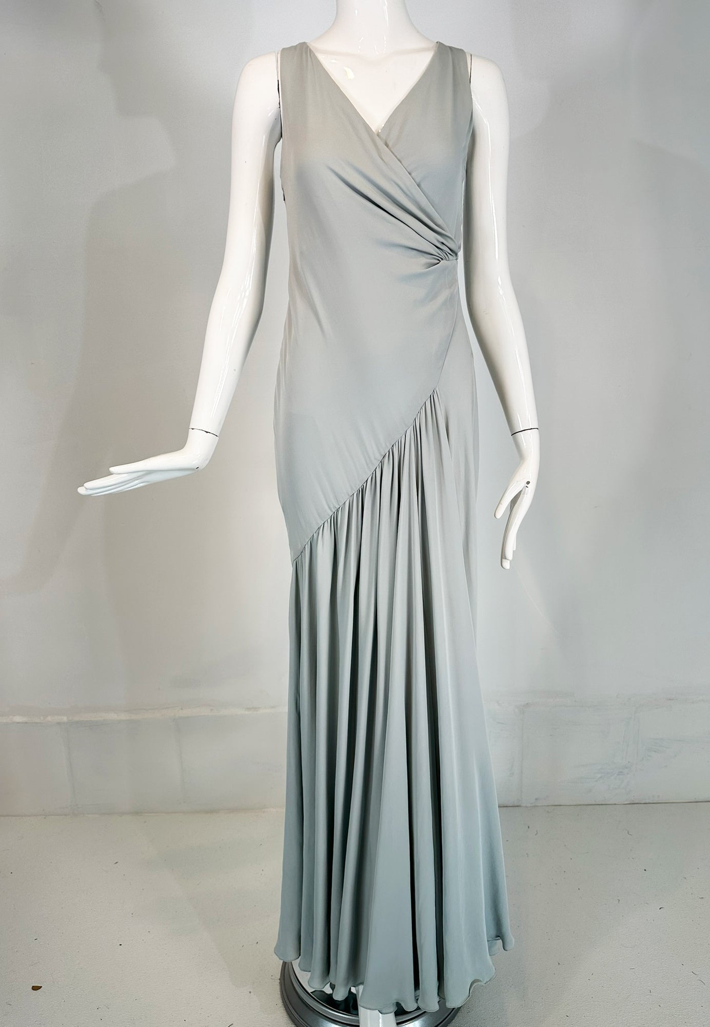 SOLD Ralph Lauren Collection 1930s Inspired Pale Blue Silk Crepe Bias Palm Beach Vintage SOLD Ralph Lauren Collection 1930s Inspired Pale Blue Silk Crepe Bias Palm Beach Vintage
