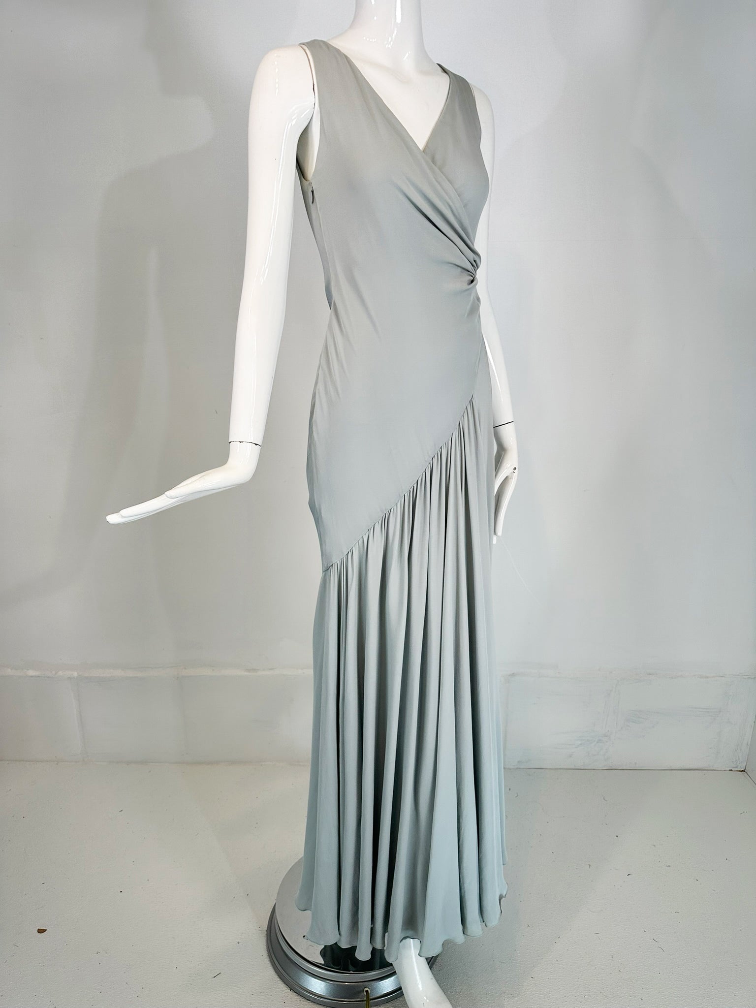 white christmas dresses SOLD Ralph Lauren Collection 1930s Inspired Pale Blue Silk Crepe Bias –  Palm Beach Vintage