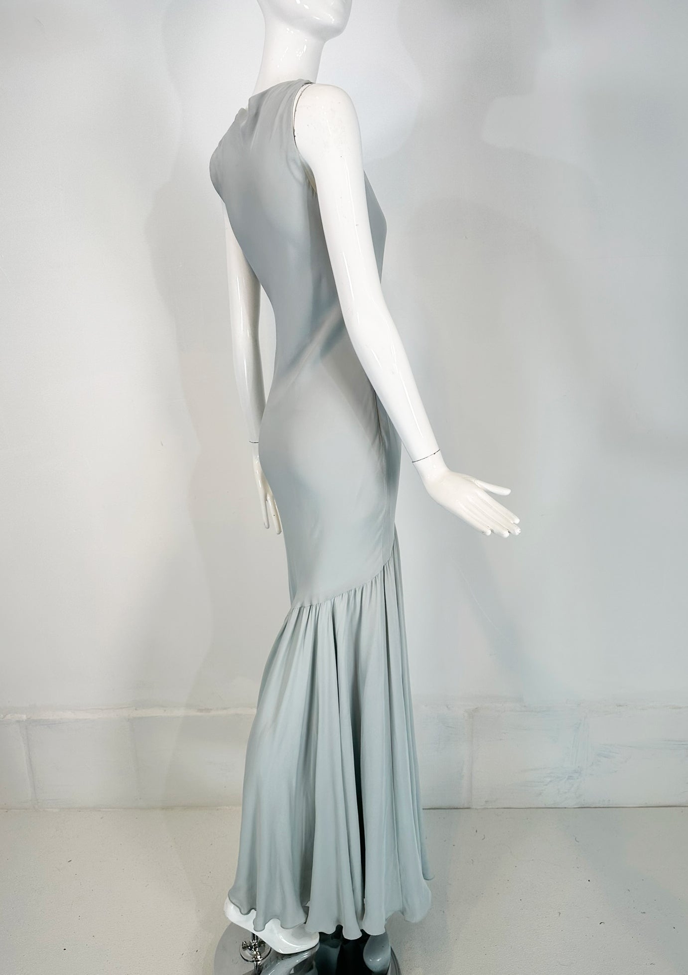 fitted lace wedding dress SOLD Ralph Lauren Collection 1930s Inspired Pale Blue Silk Crepe Bias –  Palm Beach Vintage