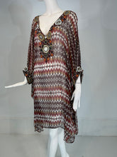 Oscar de la Renta S/S 2008 Silk Beaded Jewel Neck & Cuffs Tunic Caftan