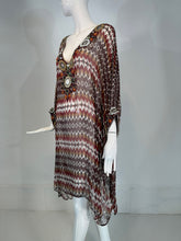 Oscar de la Renta S/S 2008 Silk Beaded Jewel Neck & Cuffs Tunic Caftan