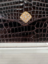 Lana of London Dark Chocolate Brown Alligator Clutch  Shoulder Bag