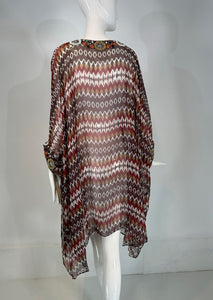 Oscar de la Renta S/S 2008 Silk Beaded Jewel Neck & Cuffs Tunic Caftan