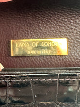 Lana of London Dark Chocolate Brown Alligator Clutch  Shoulder Bag
