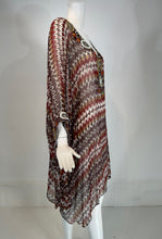 Oscar de la Renta S/S 2008 Silk Beaded Jewel Neck & Cuffs Tunic Caftan