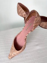 Prada Pink Snakeskin D'Orsay Kitten Heel Pumps 37 1/