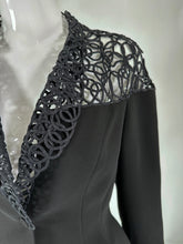 SOLD Thierry Mugler Black Cord Lace Hourglass Jacket & Skirt Set  1980s  40