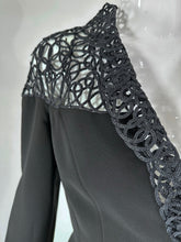 SOLD Thierry Mugler Black Cord Lace Hourglass Jacket & Skirt Set  1980s  40