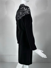 SOLD Thierry Mugler Black Cord Lace Hourglass Jacket & Skirt Set  1980s  40