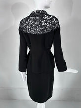 SOLD Thierry Mugler Black Cord Lace Hourglass Jacket & Skirt Set  1980s  40