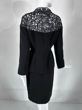 SOLD Thierry Mugler Black Cord Lace Hourglass Jacket & Skirt Set  1980s  40