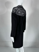 SOLD Thierry Mugler Black Cord Lace Hourglass Jacket & Skirt Set  1980s  40