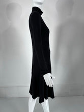 Calvin Klein 1990s Cashmere Blend Bias sheer Seam Classic Fit & Flair Dress 8