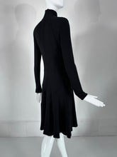 Calvin Klein 1990s Cashmere Blend Bias sheer Seam Classic Fit & Flair Dress 8