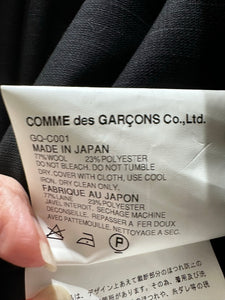 COMME DES GARCONS Black Pinstripe DECONSTRUCTED SELVEDGE COAT 2005