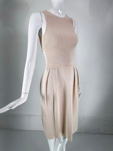 Christian Dior Paris Ribbed Knit Beige Tank Dress 2010  XS