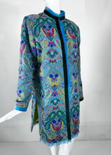 Bohemian Ethnic Woven & Embroidered Wool Fringe Hem Coat