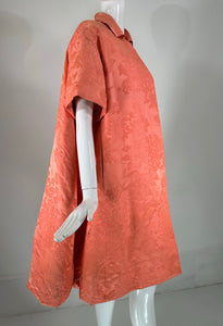 Lanvin Castello Haute Couture Coral Silk Brocade Coat & Dress Ensemble 1950s