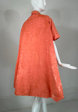 Lanvin Castello Haute Couture Coral Silk Brocade Coat & Dress Ensemble 1950s