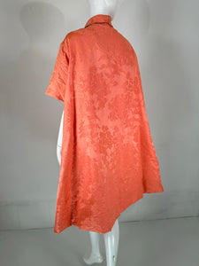 Lanvin Castello Haute Couture Coral Silk Brocade Coat & Dress Ensemble 1950s