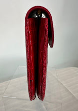 SOLD Lana of London Red Alligator Clutch or Shoulder Bag with Gold & Rhinestone Clasp